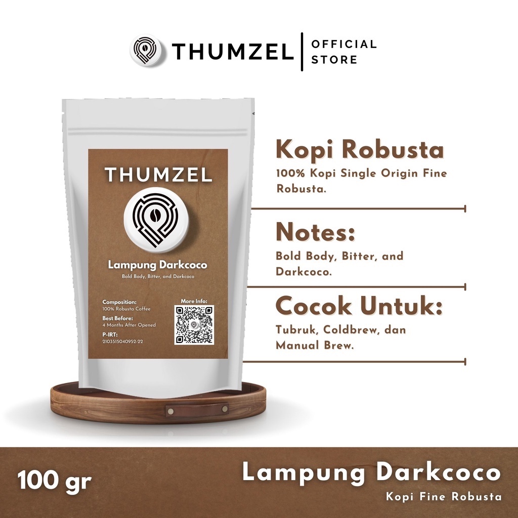 

Kopi Fine Robusta Lampung Darkcoco - Biji / Bubuk (100gram)