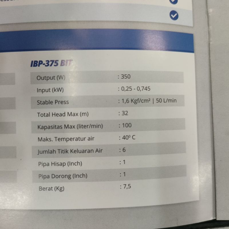 Pompa Air Shimizu Inverter Booster Pump IBP 375 BIT /Pompa Pendorong Smz IBP375BIT