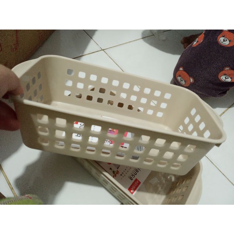 Keranjang segi serbaguna plastik/Bianca basket plastik BK-182 ASVITA