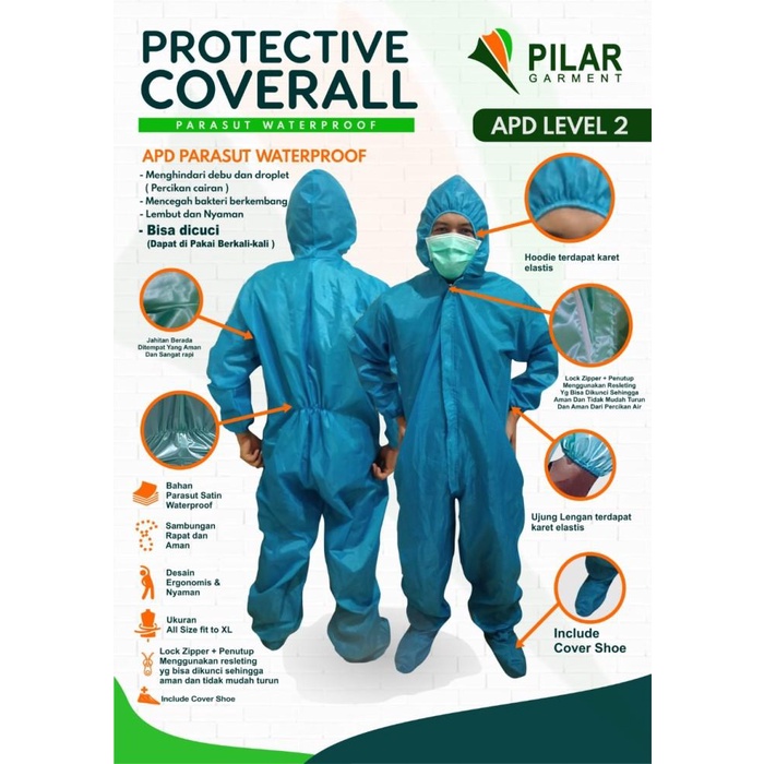 Anti Air Bisa Dicuci Hazmat Baju Apd Corona Anti Virus Level 2
