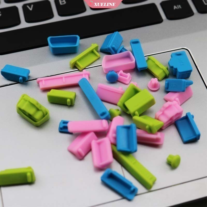 16pcs / set Cover plug usb Anti Debu Bahan Silikon Warna-Warni Untuk laptop / Komputer