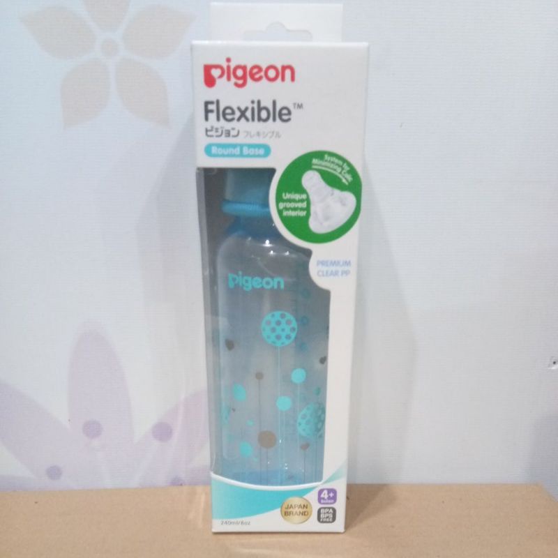 PIGEON FLEXIBLE PERISTALTIC NIPPLE PREMIUM CLEAR PP M(4+) 240/8oZ