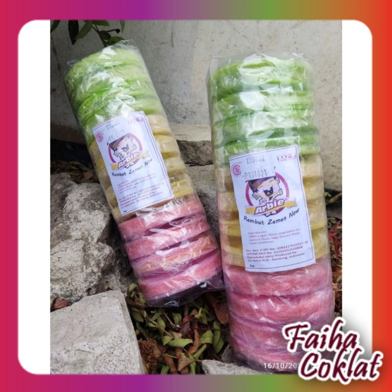 

Snack Ringan Manisan Rambut Nenek Murah Meriah Harum Manis Faiha Coklat 1 pack isi 12 bungkus