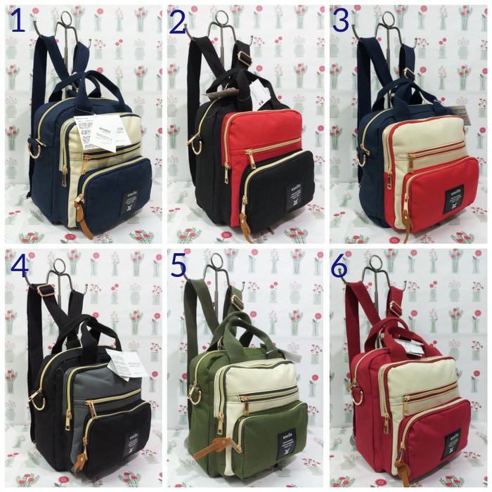 EY64 T17E3 Back Pack Anello Kecil Ungu Tas Gendong Wanita Remaja Cewek Kekinian Menjual Kepala Resl