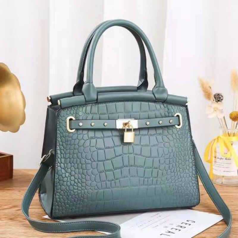 SG1923 syafniegalery tas croco import hand bag tas guru 7813 3480