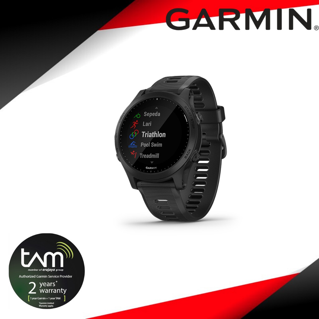 Garmin Forerunner 945 Music Black - 2 Tahun TAM