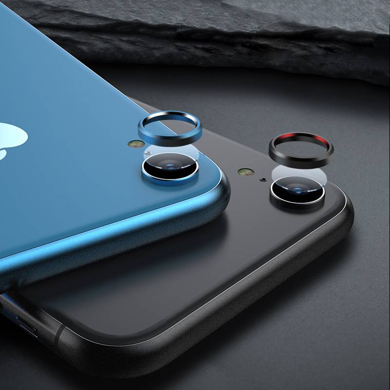 Tempered Glass Pelindung Lensa Kamera Belakang + Ring Metal Untuk Iphone Xr