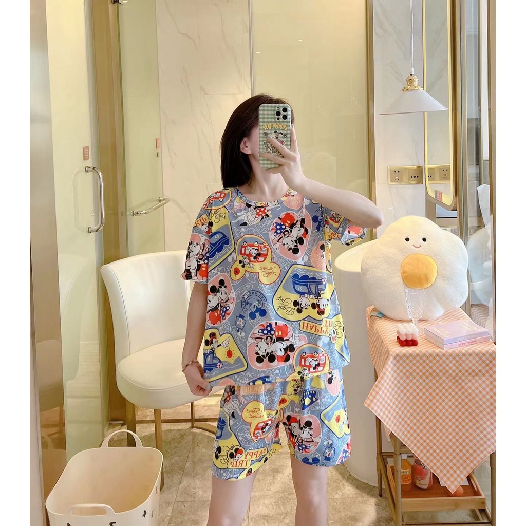 PIYAMA BAJU TIDUR WANITA CP PP IMPORT SANTAI BAHAN KAOS SPANDEKS-4