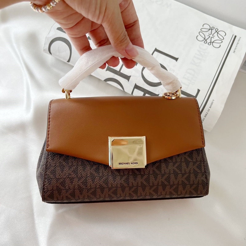 Tas MK original - Michael kors lita small in signature brown