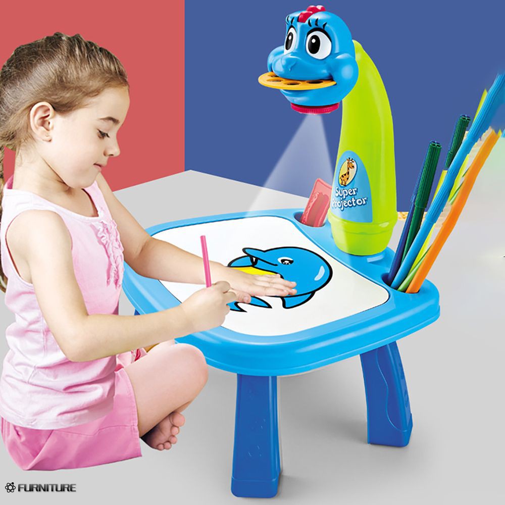 Children Led Projector Art Drawing Table Toys Kids Painting Board Desk Arts And Crafts Projection Educational Learning Furniture Shopee Indonesia