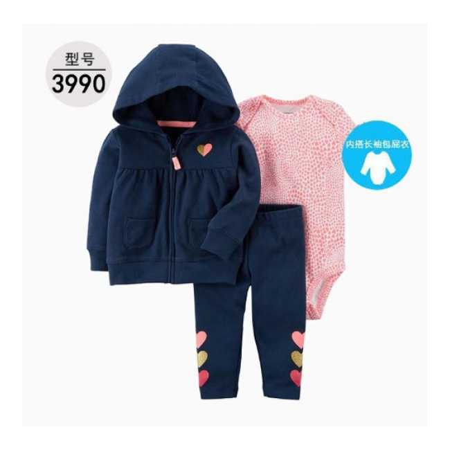Baju Bayi Perempuan Jaket Bayi New Born Setelan 3in1 Jumper Celana Panjang Impor Baby Set New Navy