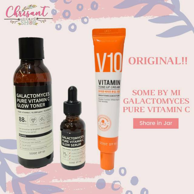 Some by mi Galactomyces Pure Vitamin C Glow Toner/ Serum/ V10 Vitamin Tone up Cream Original  Share