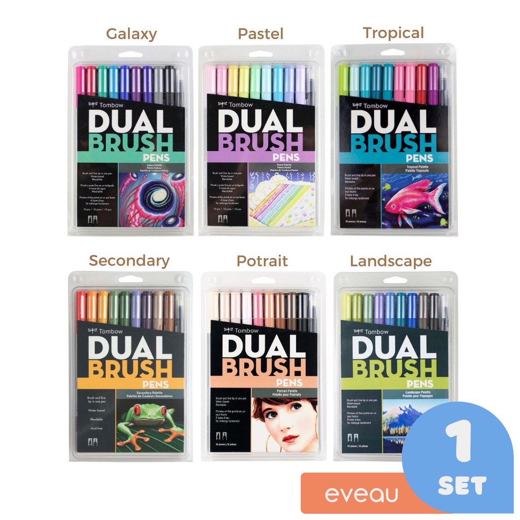 

Tombow Dual Brush Pen Pastel Tropical Galaxy Landscape Portrait Secondary Palette 10 pcs Spidol Kaligrafi Set