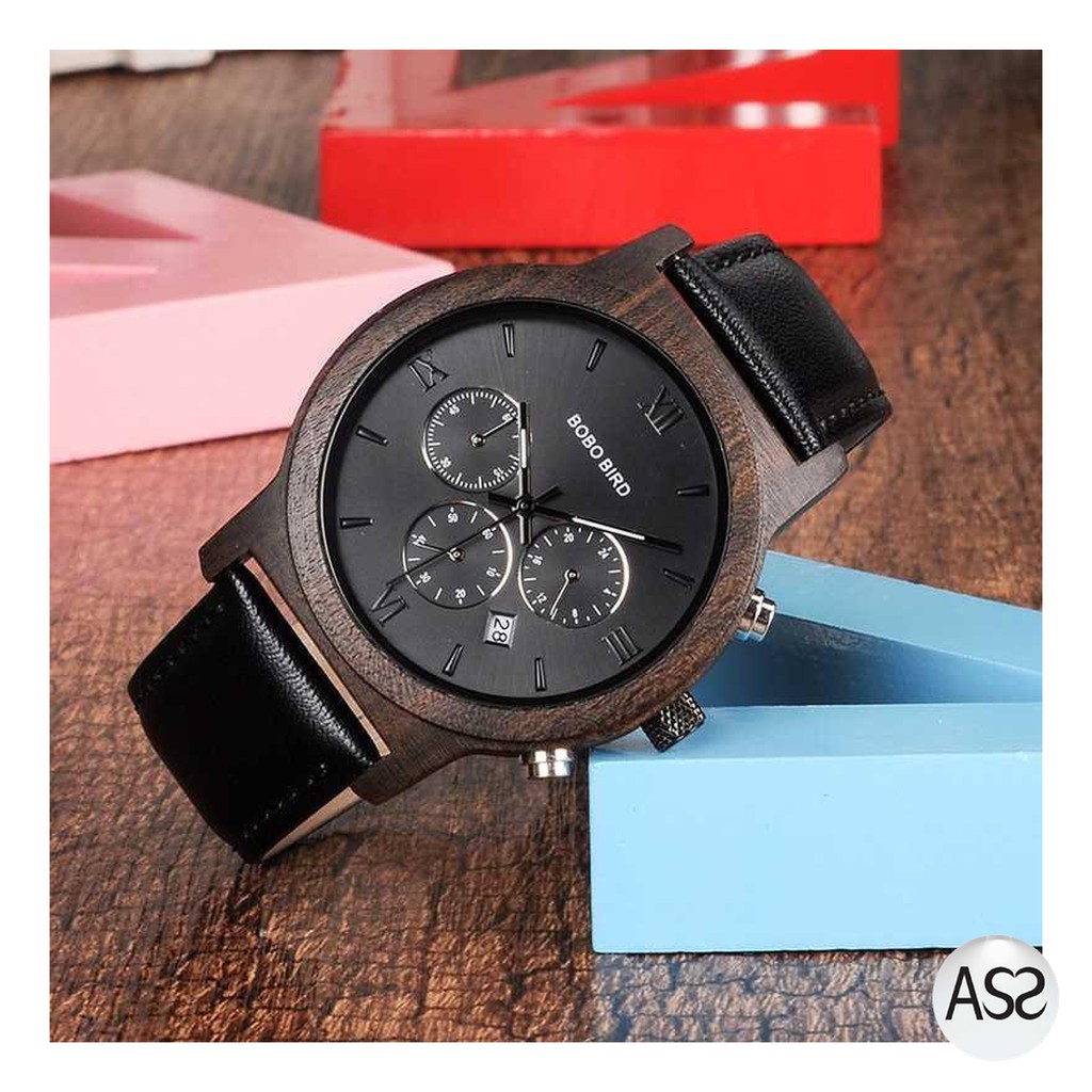 ASS Shop - BOBO BIRD Jam Tangan Kayu Leather Strap - WP28