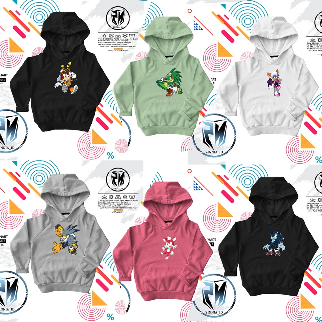 BEST SELLER Jaket Sweater Hoodie anak Sonic The Hedgehog | ROUGE | STORM | WEREHOG | CHIP| | SONIC J