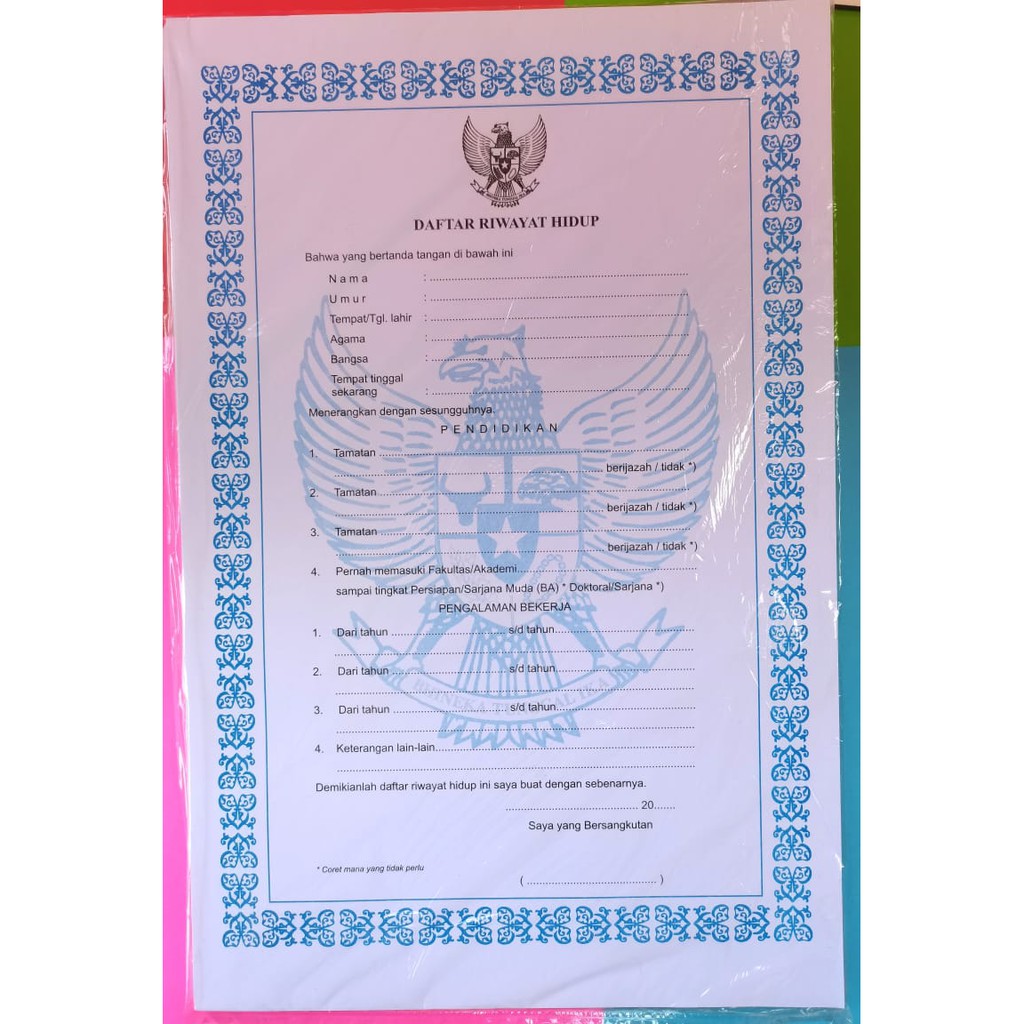 

Kertas Daftar Riwayat Hidup / Kertas Lamaran Pekerjaan