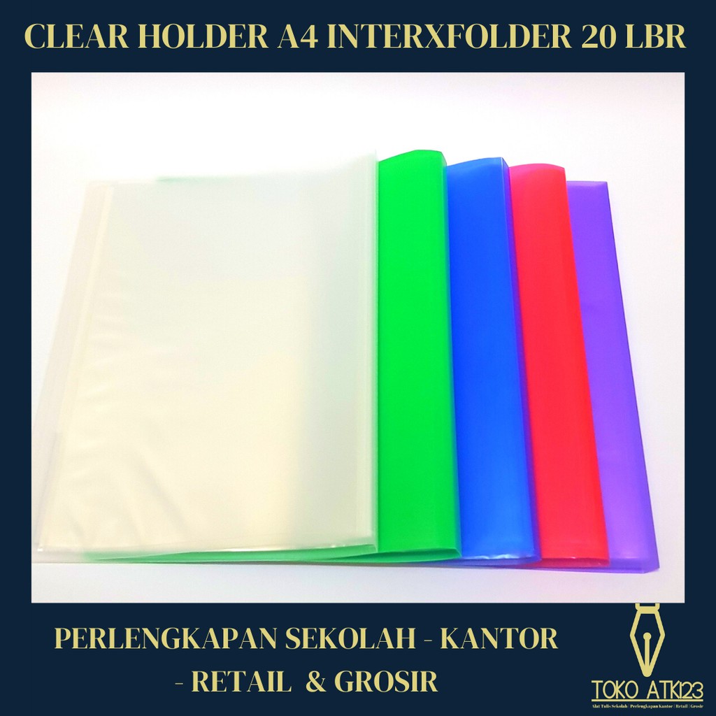 Map Clear Holder / Document Keeper A4 Merk InterXFolder Isi 20