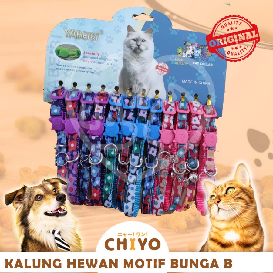 KALUNG HEWAN MOTIF BUNGA - KALUNG ANJING KUCING KELINCI