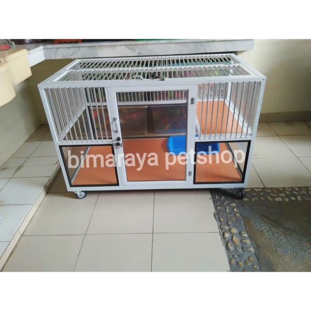 KANDANG KUCING ALUMINIUM PREMIUM 1 KAMAR JUMBO (120x70x80)