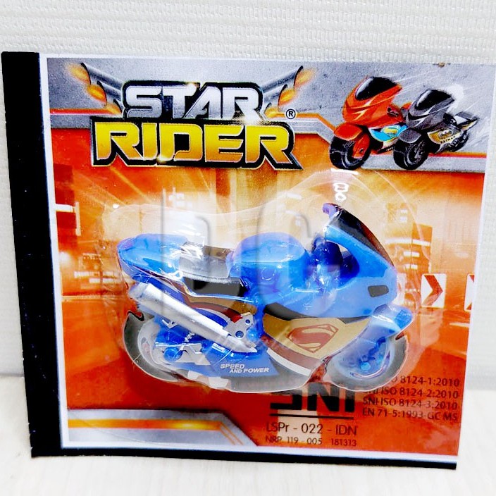 MURAH!!! STAR RIDER SUPERHERO SUPERMAN BATMAN MOTOR BALAP MINI ROSSI MOTOGP