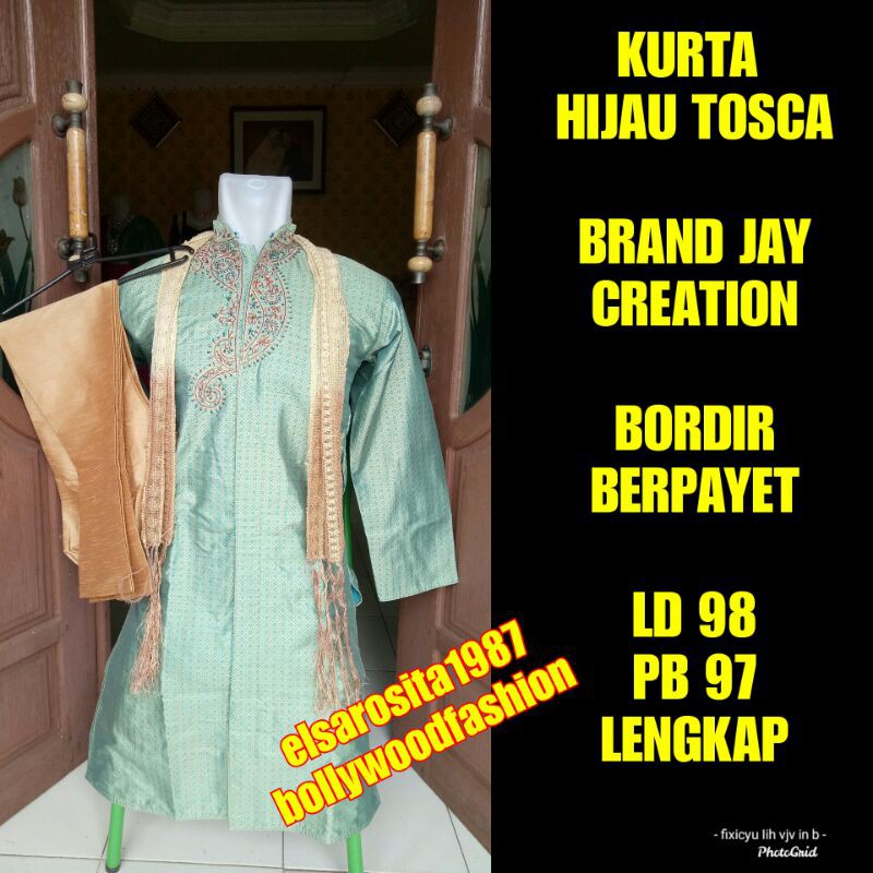 KURTA HIJAU TOSCA BRAND JAY CREATION UNTUK ANAK REMAJA TANGGUNG / ORANG DEWASA YANG LANGSING