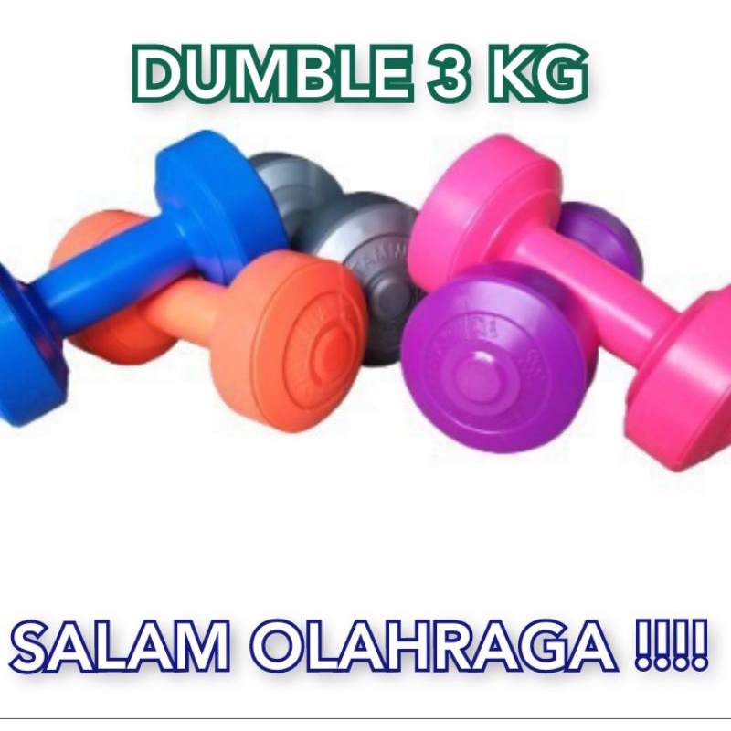 Dumble Barbel plastik dumbel dumbell 3kg 3 kg win star stamina