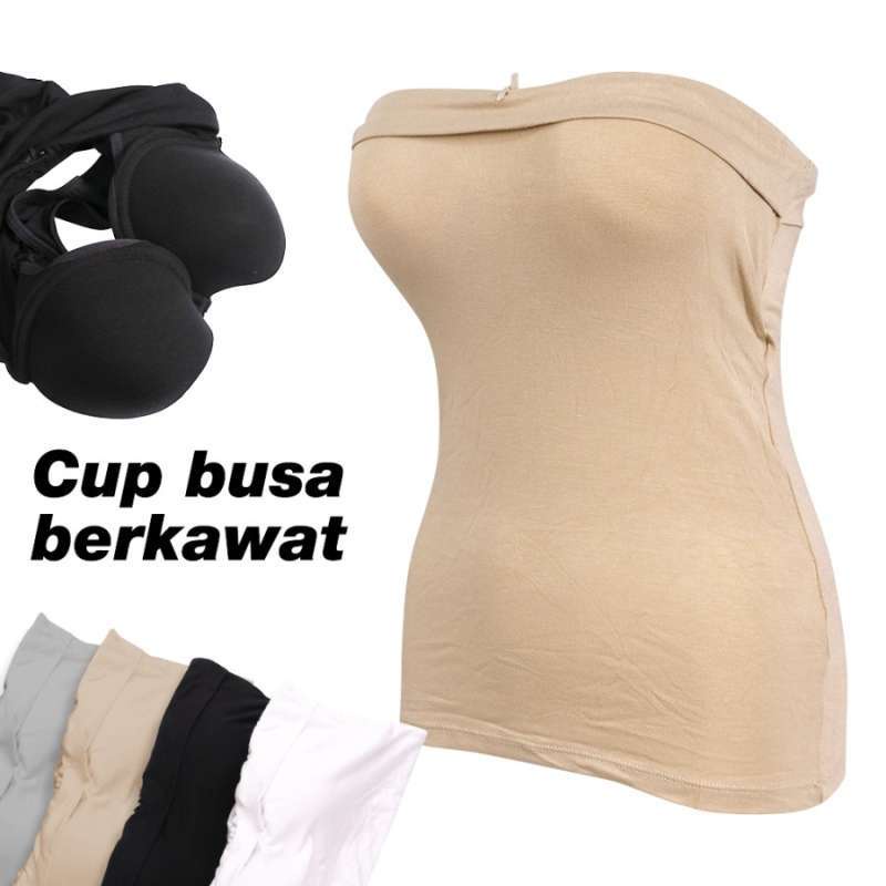 Lydyly - Bra Kemben Busa Tanpa Tali Big Cup READY PUTIH SAJA  | 2 IN 1 BH Kemben Jumbo Katun Tanpa T