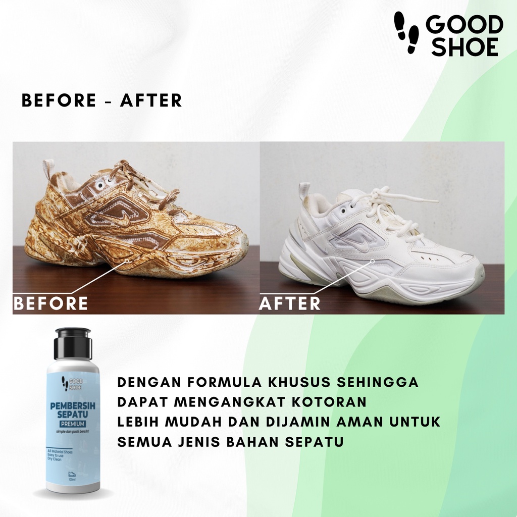 Paket Hemat 2 Botol Good Shoe Shoes Cleaner Kit Pencuci Sepatu Dan Perawatan Sepatu Kotor Noda Lumpur Susah Hilang Sabun Pembersih Sepatu Putih Canvas Kanvas Suede Futsal Bola Sneakers Sabun Cuci Sepatu