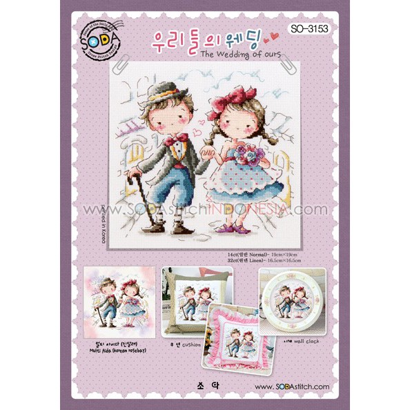 Paket DIY Craft Sulam Kristik Strimin Sodastitch SO-3153 - The Wedding Of Ours