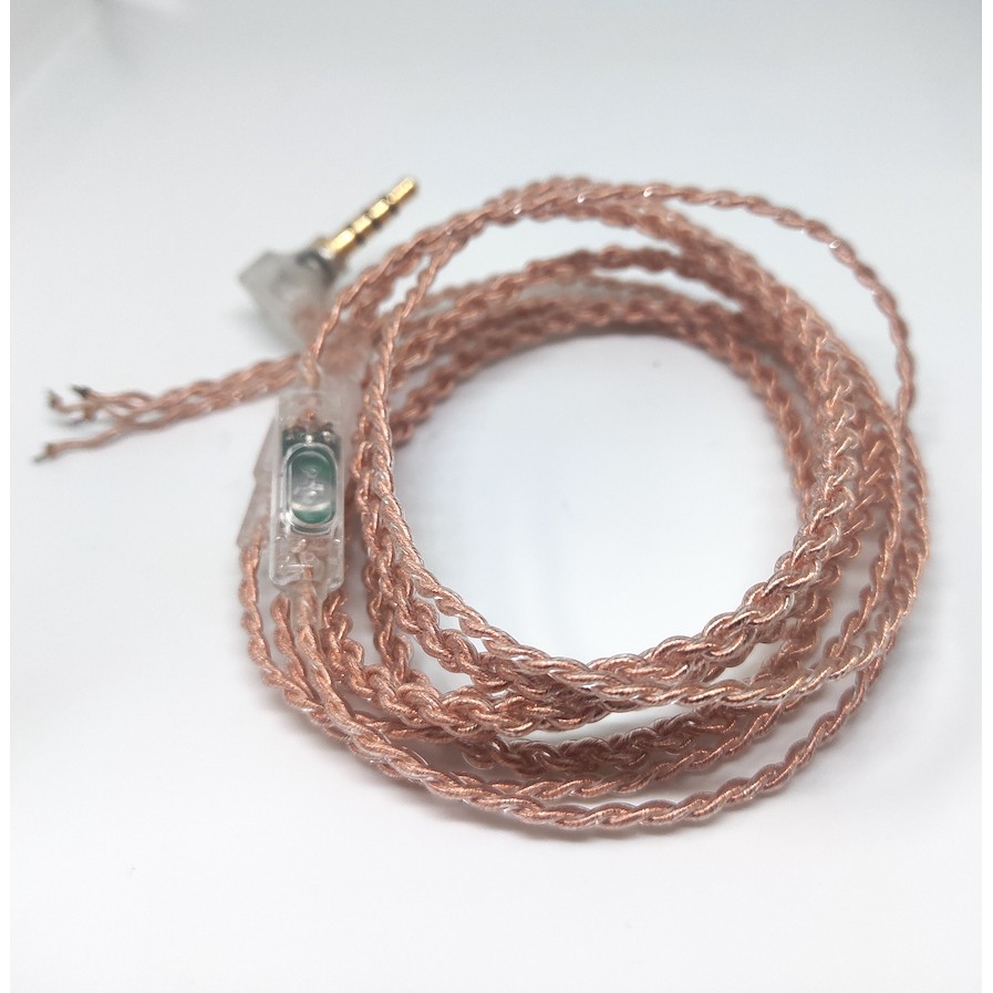 New Braid Copper Transparent Jack L With Mic Cable Replacement