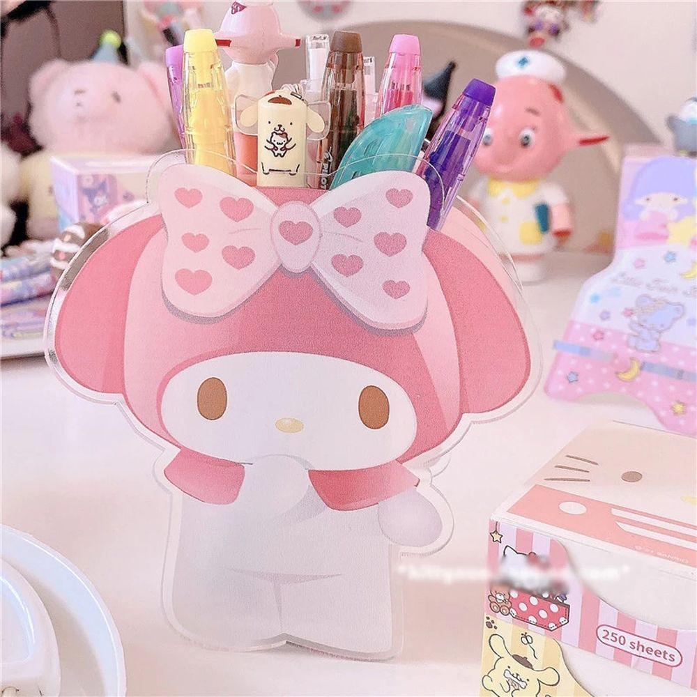 Lanfy Tempat Pensil / Brush Makeup Motif Anime My Melody / Cinnamoroll Bahan Akrilik