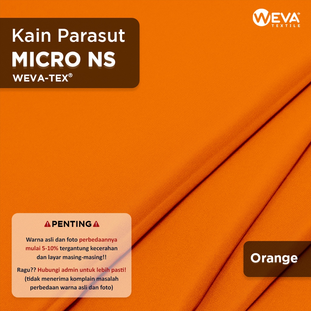 Bahan Kain Jaket Parasut Micro NS Waterproof Orange