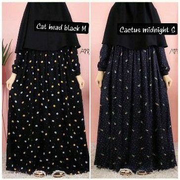 HOMEY DRESS ANGEL ATELIER ANGELINA CAT HEAD CACTUS MIDNIGHT