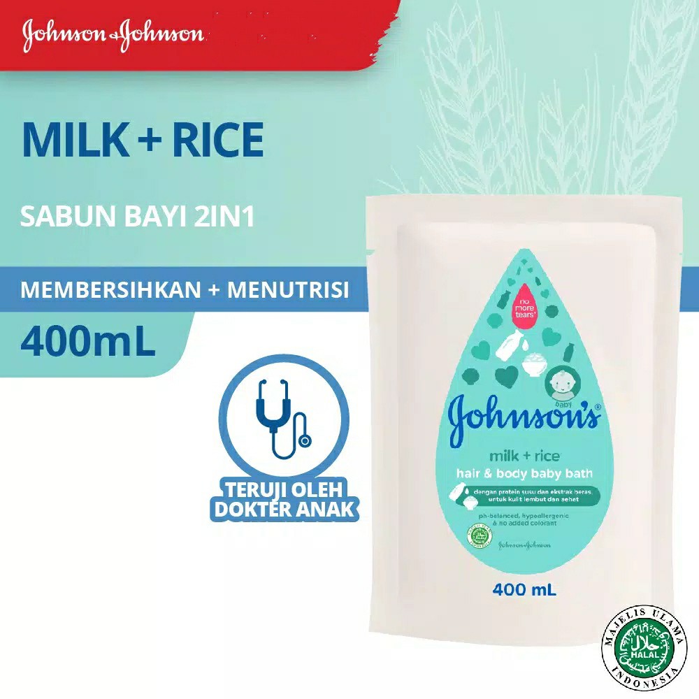 JOHNSONS MILK+RISE SABUN BAYI 2in1 refill 400ml