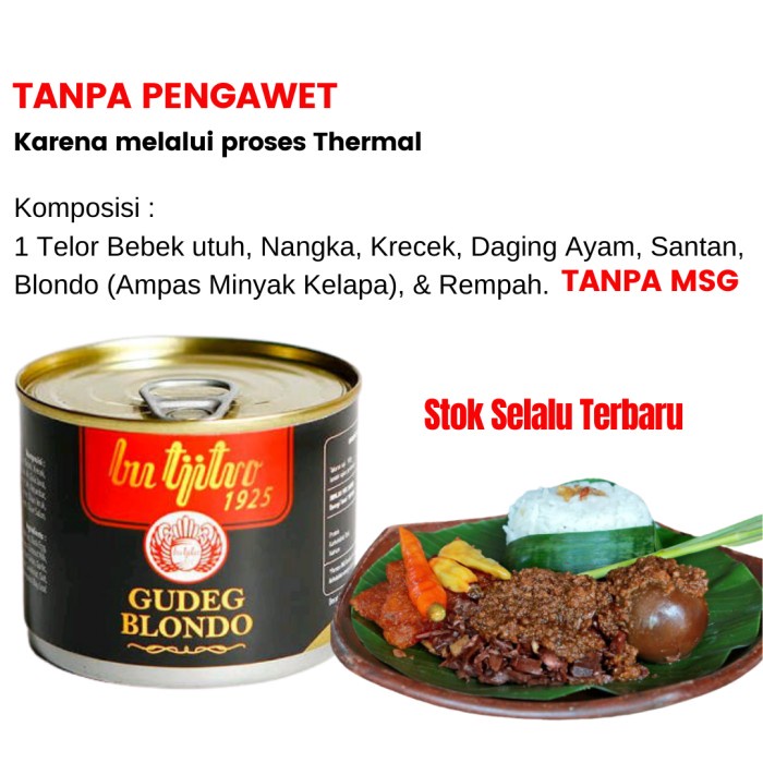 

f0fbfe00 Gudeg Bu Tjitro 210 Gudeg Kaleng Rasa Original Pedas Blondo Rendang - Blondo Ds1Gk