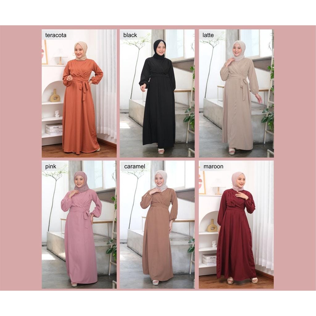 (DBY) GAMIS ISMY MAXI DRESS BUSUI AIRFLOW CRINCLE