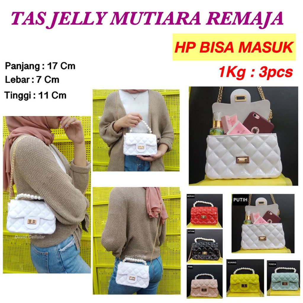 TAS JELLY MUTIARA REMAJA UKURAN BESAR MUAT HP HANDPHONE - TAS SELEMPANG WANITA ALA KOREA