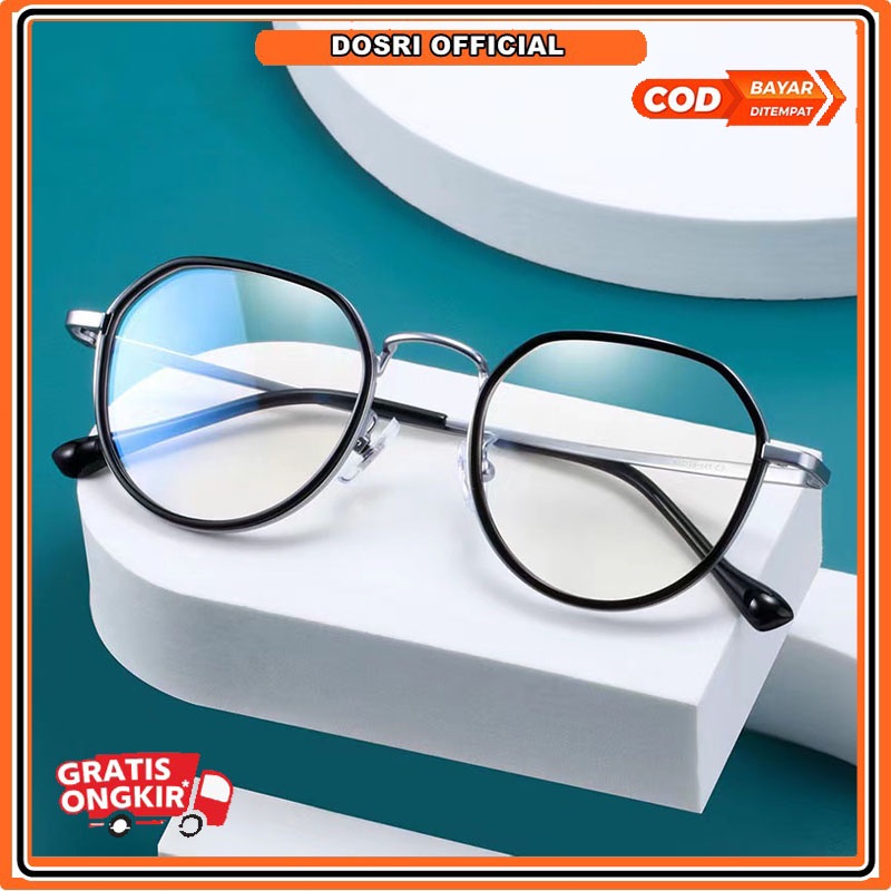 [ BISA COD ]Kacamata Frame Besi Bulat Wanita Dan Pria Korean Eyeglasses Fashion High Quality