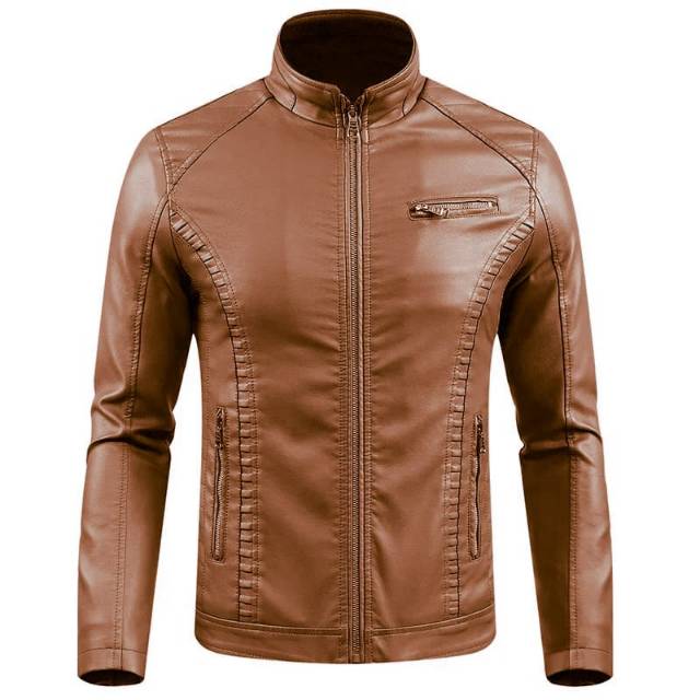 Jaket pria limited edition casual unik menarik bisa cod tan coklat muda terpopuler