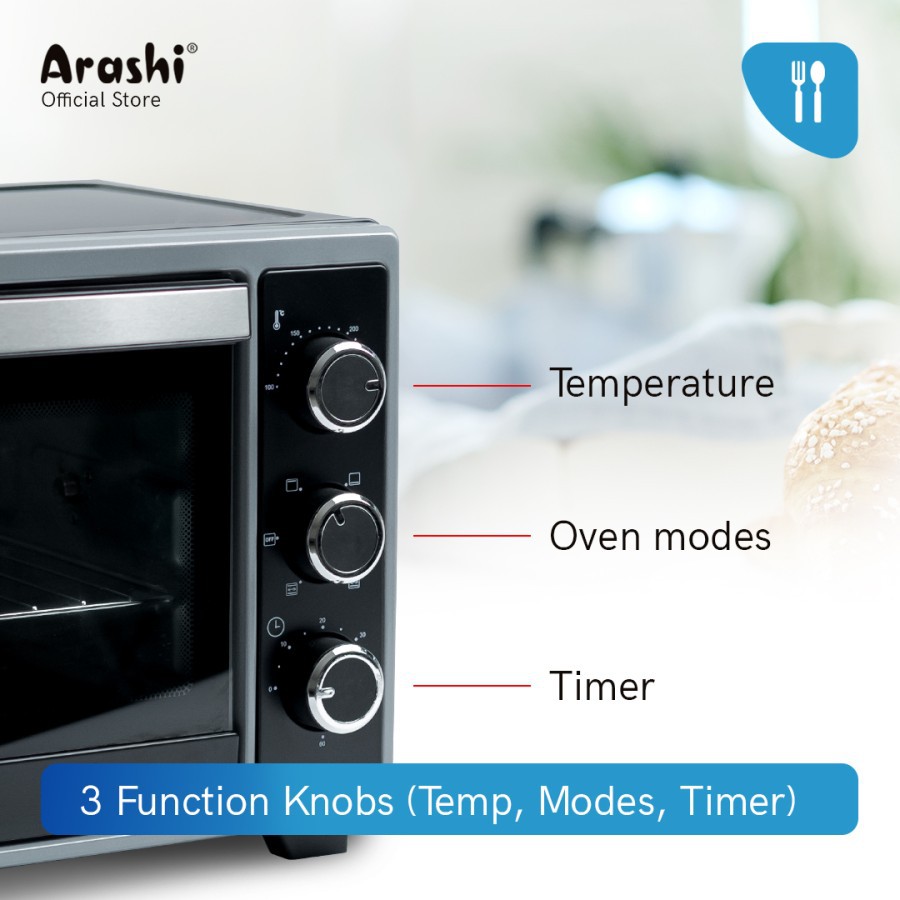 ARASHI M26B 26 Liter - Oven Elektrik Kapasitas 26 Liter