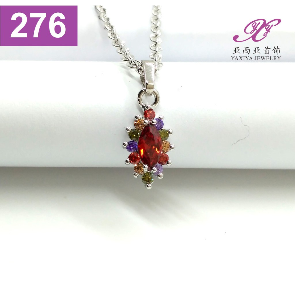 Liontin Permata Lapis emas putih Perhiasan imitasi Yaxiya Jewelry 276