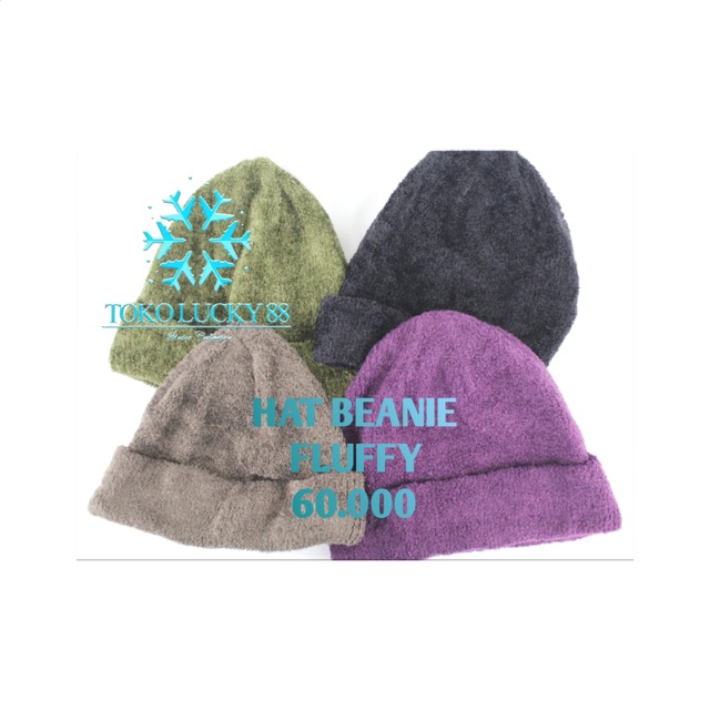 IMPORT Hat Beanie Fluffy Topi Kupluk bludru bulu lembut