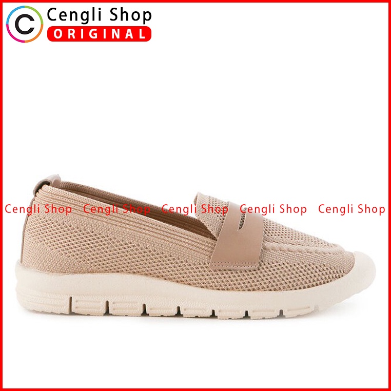 SEPATU SLIP ON OBERMAIN WANITA ORIGINAL BRANDED TERBARU COKLAT OW16