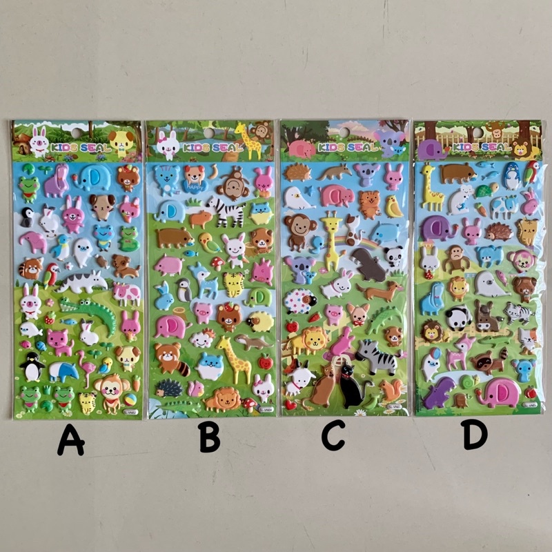 

Stiker Timbul Premium Lucu Motif Animals Zoo