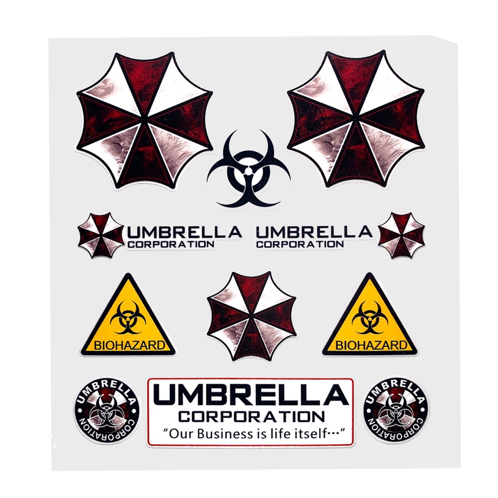 1pc Stiker Reflektif Motif Umbrella Corporation Resident Evil Ukuran A4 Untuk Dekorasi Motor / Mobil / Sepeda / Helm