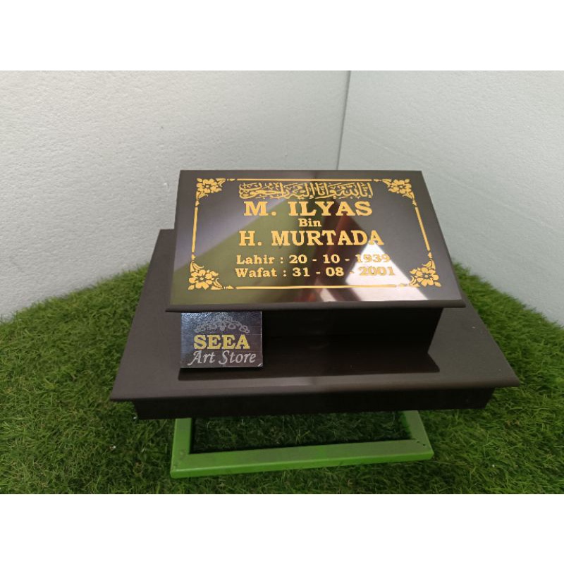 BATU NISAN MAKAM MAESAN FULL GRANIT TILE TOGA HITAM/PUTIH JAHUL MURAH + PACKING KAYU