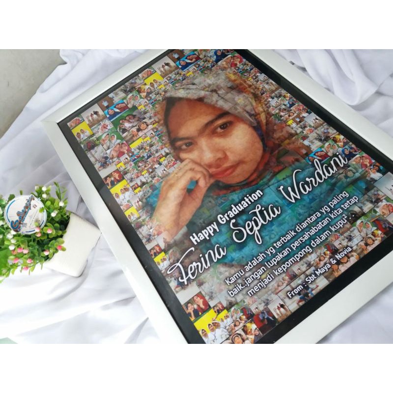 Kado anniversary, FOTO BINGKAI PIGURA wedding desain foto mozaik Art UKURAN BINGKAI 10R
