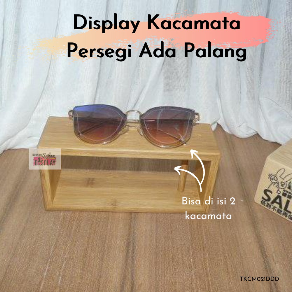 Display Kacamata Kayu Premium Persegi Ada Palang Toko Kacamata Unik  Stand Tempat Kacamata(BH)