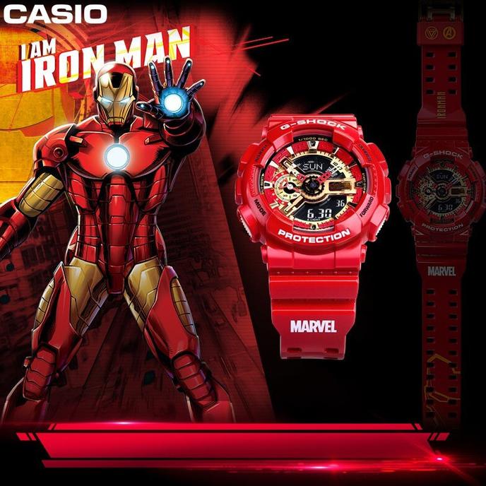 Jam Tangan Pria Casio G-Shock GA 110 Gshock Iron Man Marvel Series
