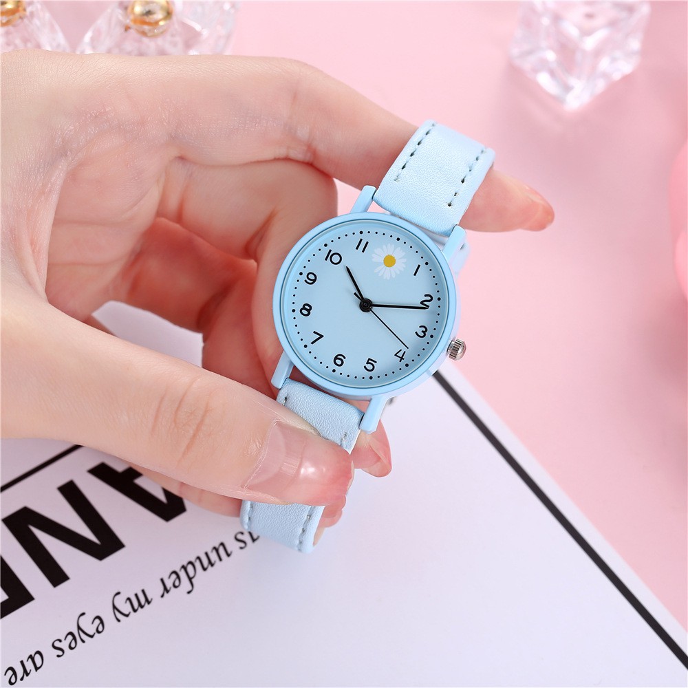 Jam Tangan Wanita Bunga Daisy Analog Quartz Korean Watch Analog Fashion Wanita